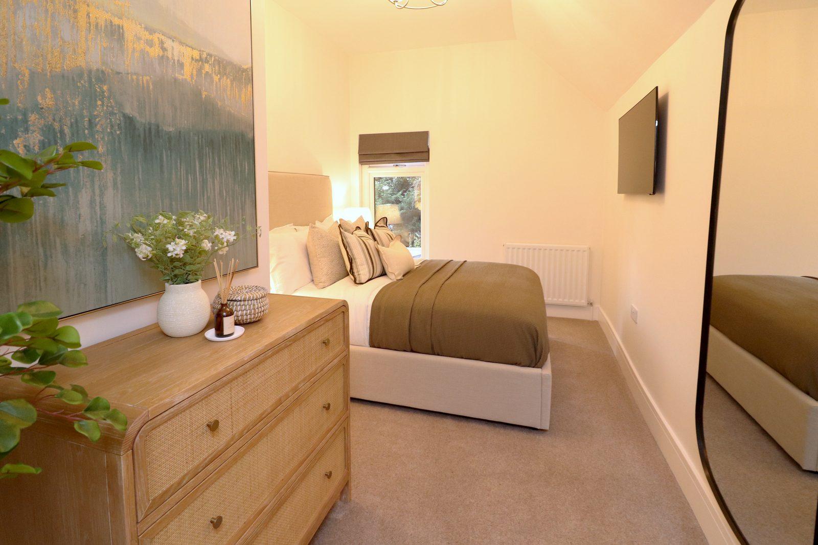 Large abstract canvas and oak chest