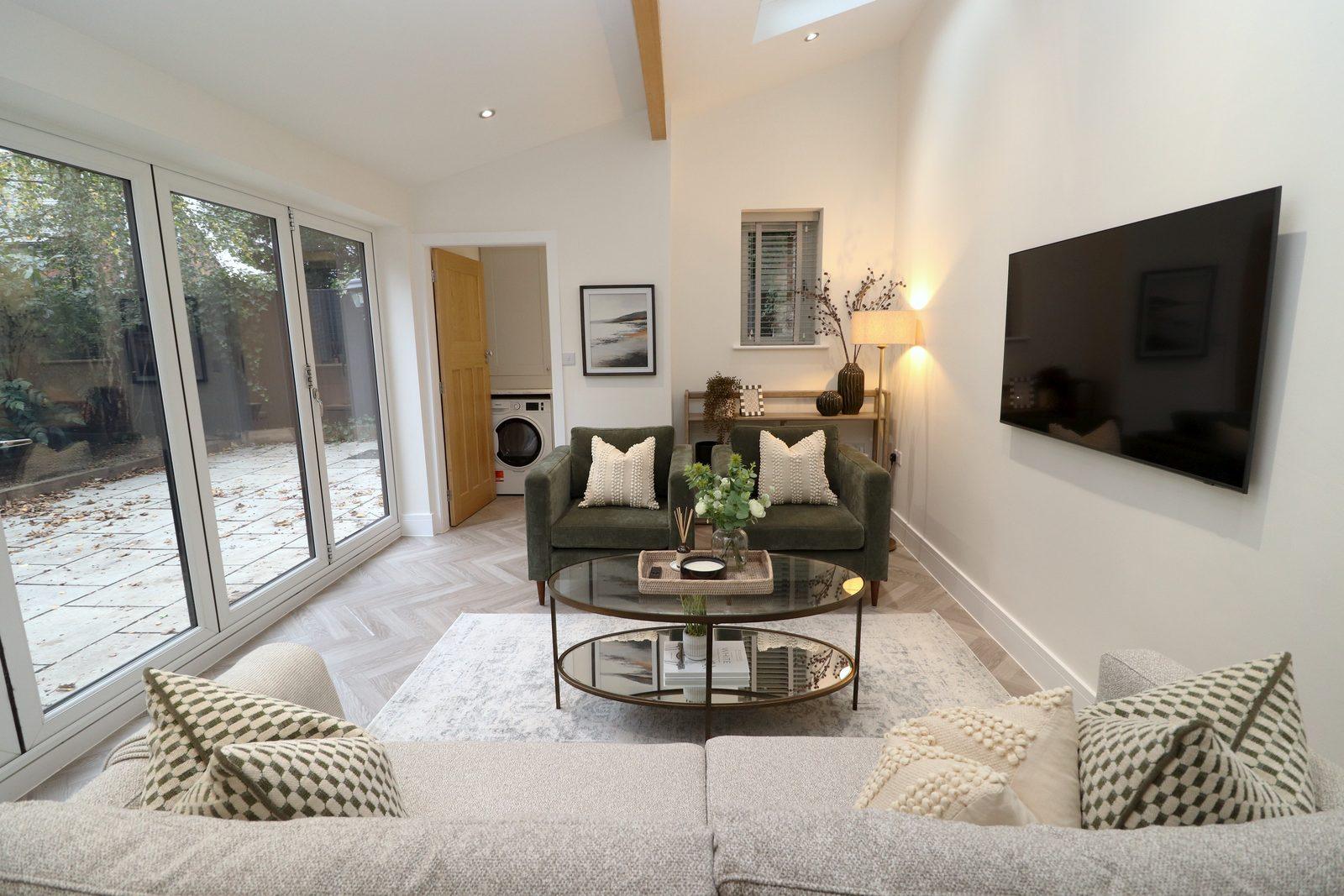 From the sofa towards the bifolds